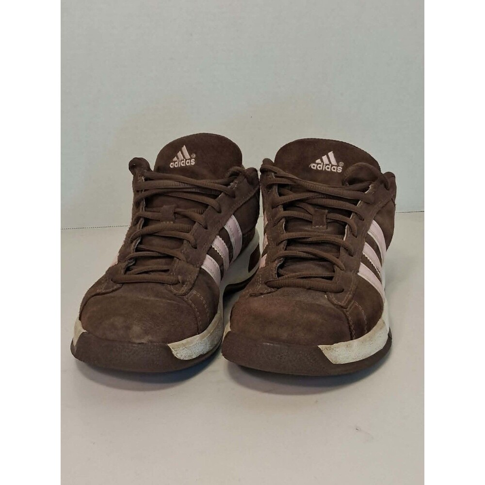 Vintage Adidas Low Top Suede Brown Pink Skate Shoes Mens 10 Womens 11 666045